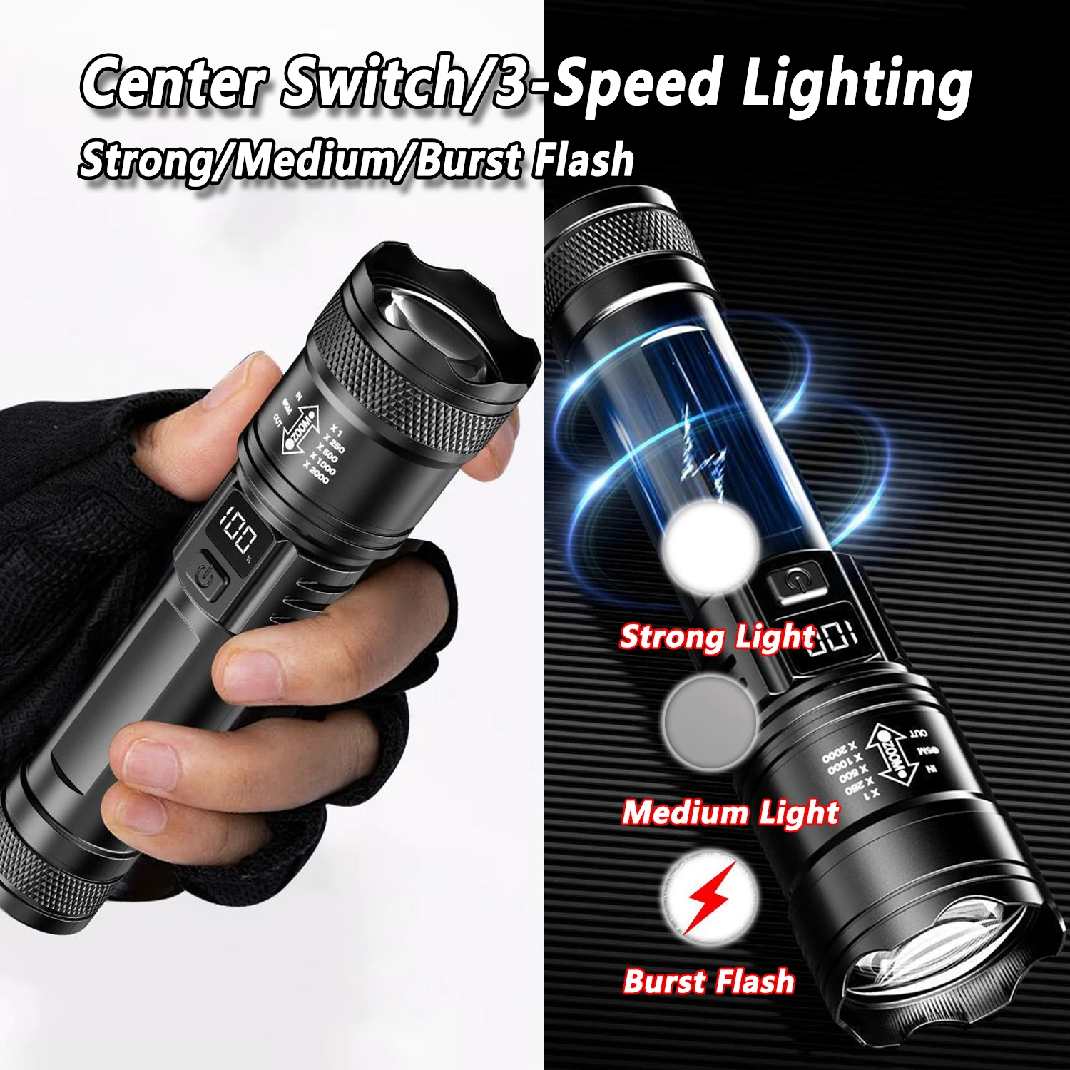 TY-908M Led Flashlight 2000LM  - Fishing Light ulasan dan harga
